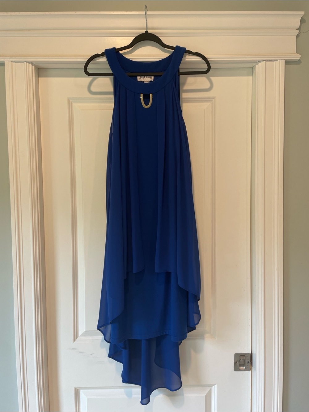 Joseph Ribkoff Cobalt Blue High-Low Chiffon Dress